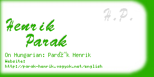 henrik parak business card